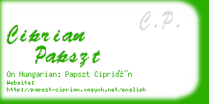 ciprian papszt business card